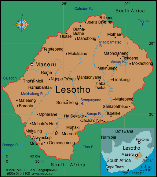 map Lesotho